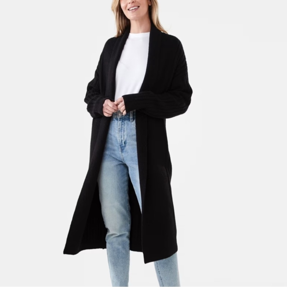 Express Black Open Front Cardigan